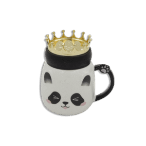 Panda Closed Eyed Mug with Crown Lid