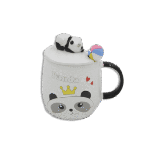 Panda Hearts Mug with Lid and Spoon