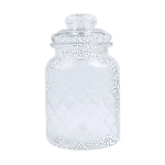 Patterned 1500ml Glass Jar with Pressure Lid