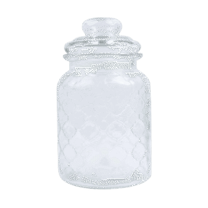 Patterned 1500ml Glass Jar with Pressure Lid