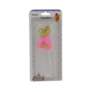 Pink Designed Number Four Candle