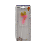 Pink Designed Number Seven Candle