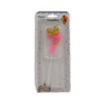 Pink Designed Number Seven Candle