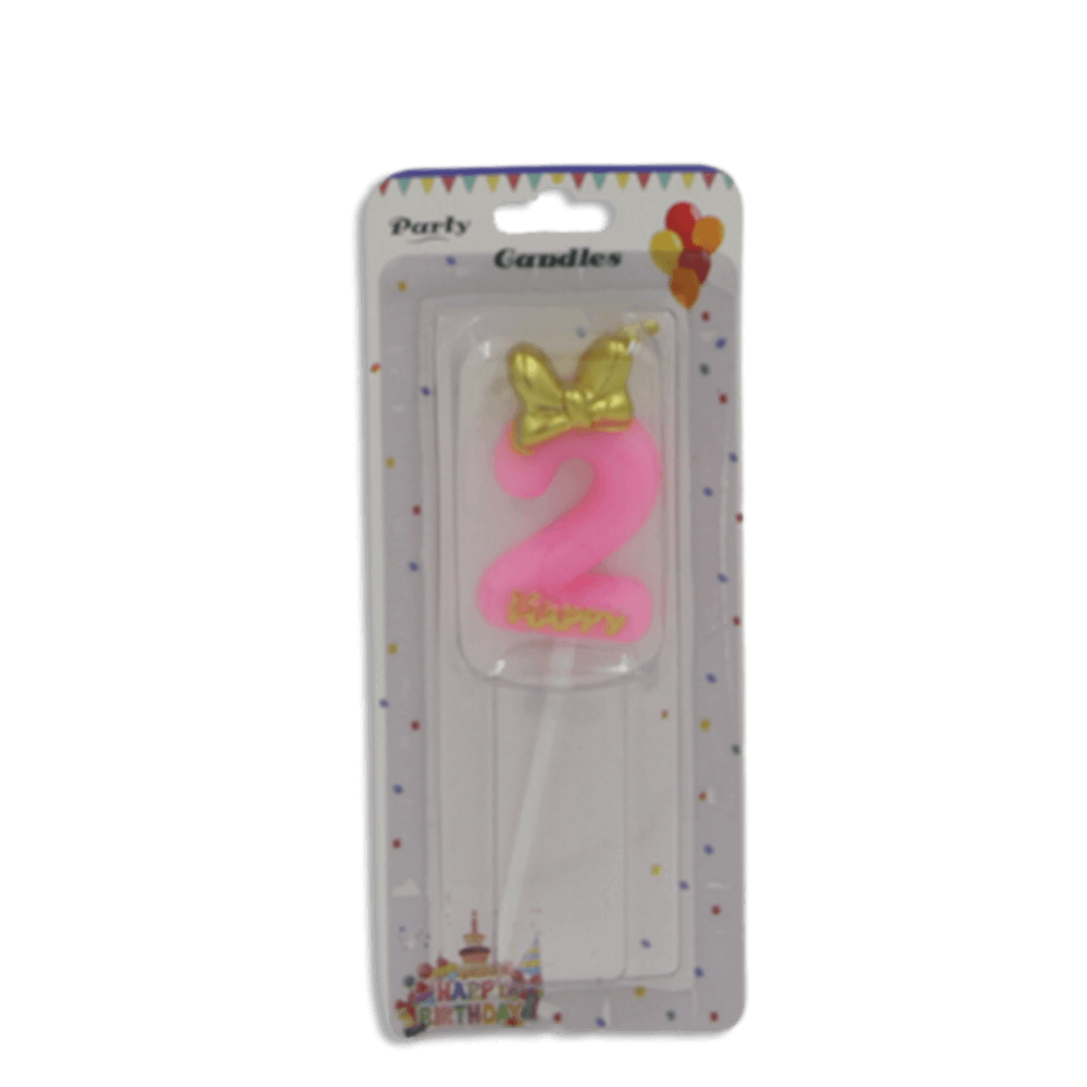 Pink-Designed-Number-Two-Candle
