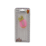 Pink Designed Number Zero Candle