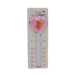 Pink Heart Design Number 3 Candle