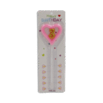 Pink Heart Design Number 3 Candle