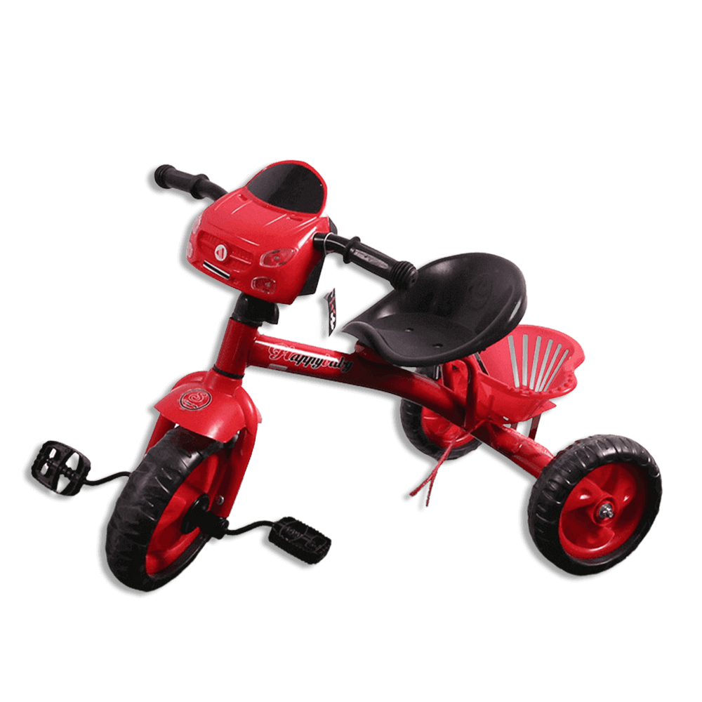 Red-Car-Shaped-Tricycle-with-Basket-1