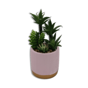 Rose Vase with Palm Trees and Plants