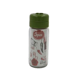 Transparent Salt Shaker with Green Lid