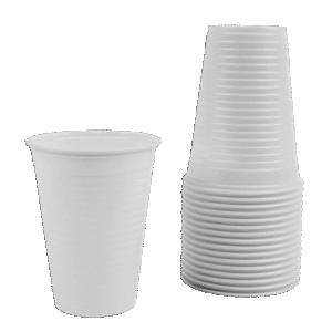 Set of 100pcs White Plastic Cups