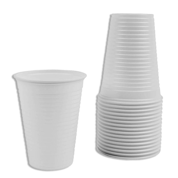 Set Of 100pcs White Plastic Cups