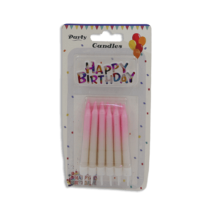 Set Of 12pcs Pink Candles