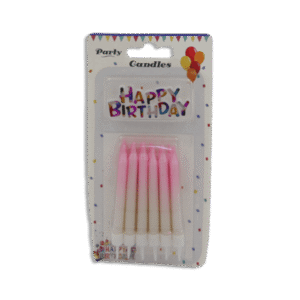 Set of 12pcs Pink Candles