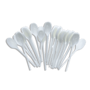 Set of 50pcs White Plastic Spoons