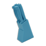 Set of 6pcs Blue Knives with Plastic Base
