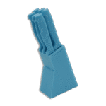 Set of 6pcs Blue Knives with Plastic Base