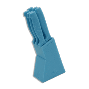 Set of 6pcs Blue Knives with Plastic Base