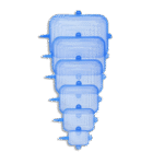 Set of 6pcs Blue Rectangular Silicone Covers