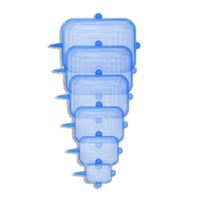 Set of 6pcs Blue Rectangular Silicone Covers