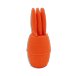 Set of 6pcs Orange Knives with Round Plastic Base