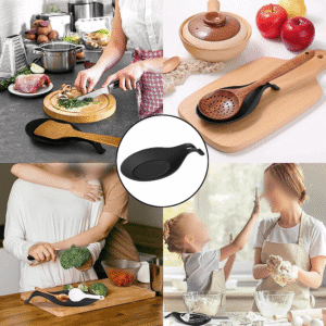Silicone Black Spoon Holder2