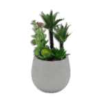 Silver Vase with Palm Trees and Flowers