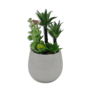 Silver Vase with Palm Trees and Flowers