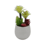 Silver Vase with Palm Trees and Plants