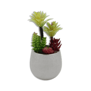 Silver Vase with Palm Trees and Plants