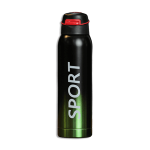 Sport Black & Green 500ml Vacuum Flask With Straw