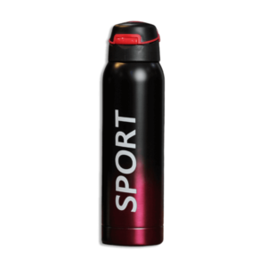 Sport Black & Pink 500ml Vacuum Flask With Straw