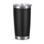 Stainless 500ml Black Mug with Transparent Lid