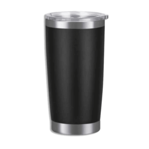 Stainless 500ml Black Mug With Transparent Lid