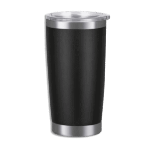 Stainless 500ml Black Mug with Transparent Lid
