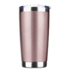 Stainless 500ml Rose Gold Mug with Transparent Lid