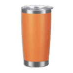 Stainless 500ml Orange Mug with Transparent Lid