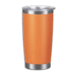 Stainless 500ml Orange Mug with Transparent Lid