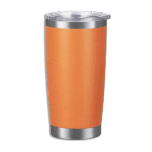 Stainless 500ml Orange Mug with Transparent Lid
