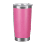 Stainless 500ml Pink Mug with Transparent Lid