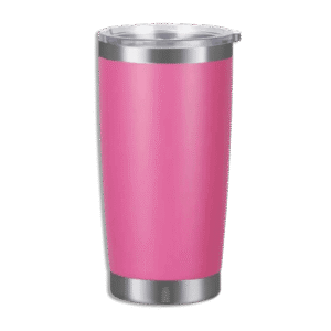 Stainless 500ml Pink Mug with Transparent Lid