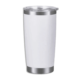 Stainless 500ml White Mug With Transparent Lid