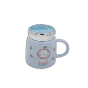 Strawberry Bunny Lilac Mug with Mirror Lid
