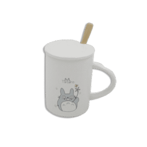 Totora Smiling Rabbit Mug with Lid and Spoon