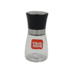 Transparent Glass Salt Shaker with Black Lid