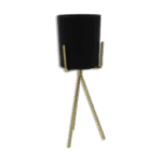 Tripod Gold Stand with Black Pot
