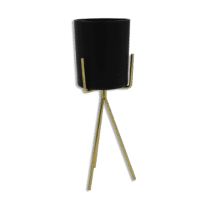 Tripod Gold Stand with Black Pot