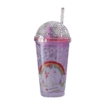 Unicorn I love Unicorns Colorful Cup with Lid & Straw