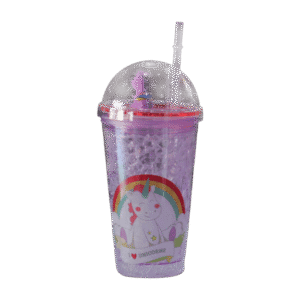 Unicorn I love Unicorns Colorful Cup with Lid & Straw