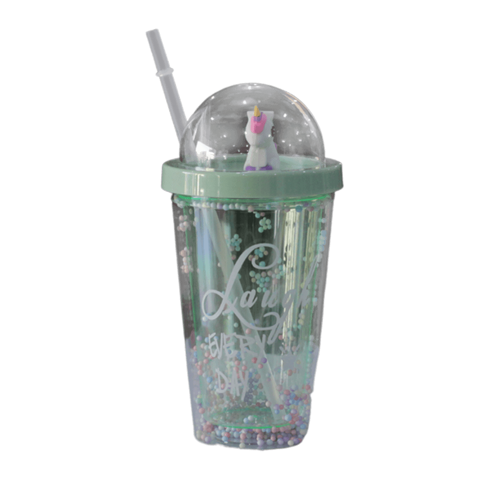 Unicorn-Laugh-Every-Day-Cup-Blue-with-Lid-&-Straw